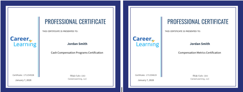 Course Certificate Example